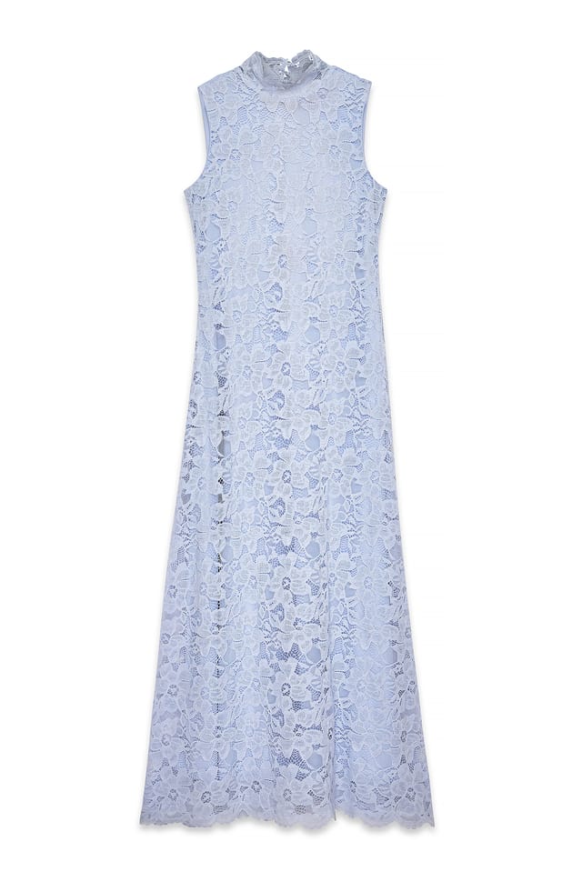 Light Blue Maxikleid mit Spitze