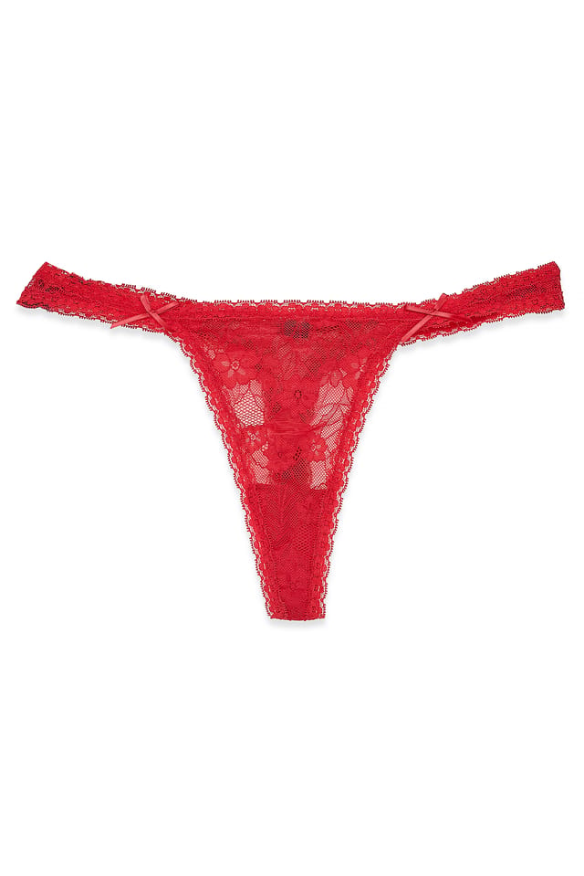 Soft Red Lace Thong