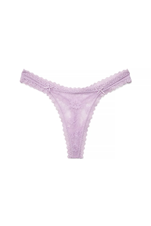 Dusty Lilac Lace Thong