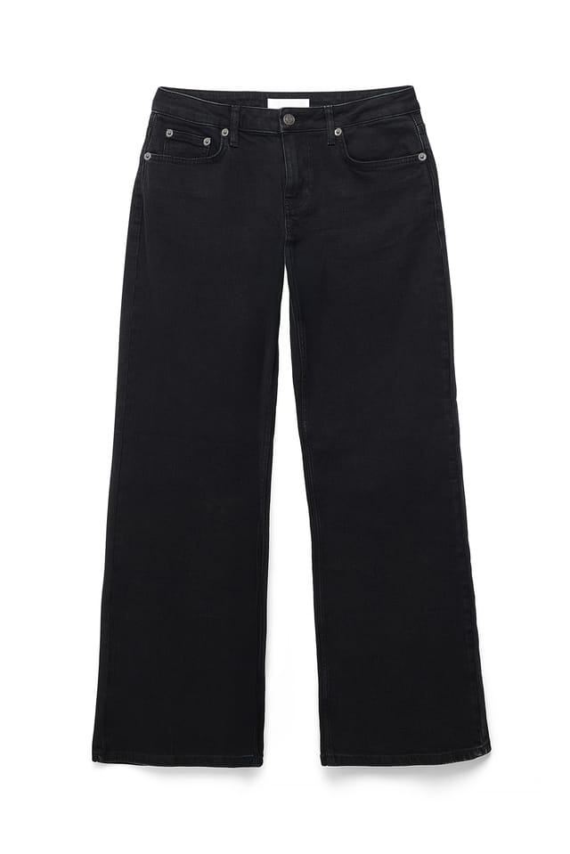 Washed Black Lane jeans met lage taille