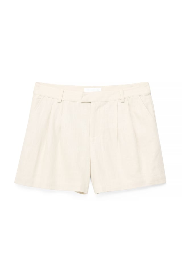 Beige Minishorts i linblanding
