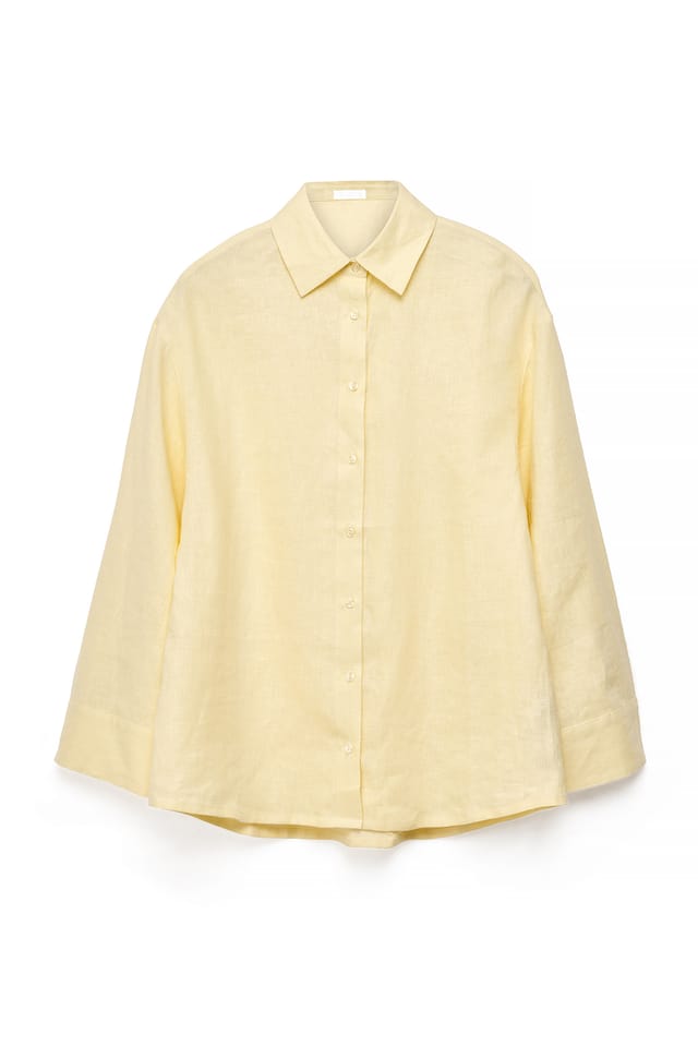 Light Yellow weite Leinenbluse