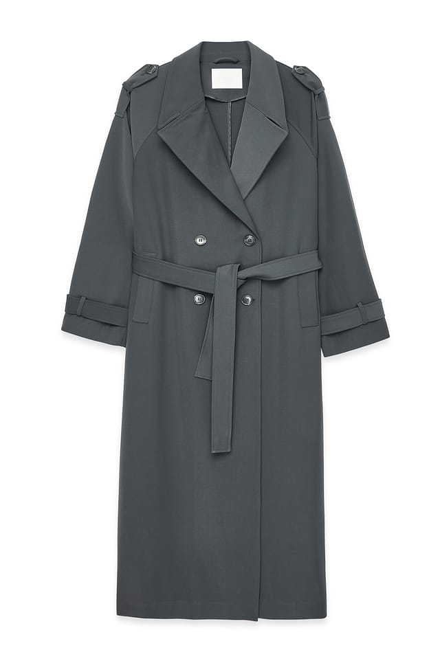 Dark Grey Long Trenchcoat