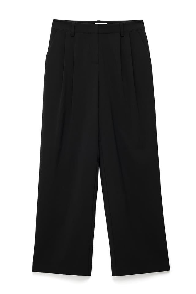 Black Pantalon de tailleur à taille basse