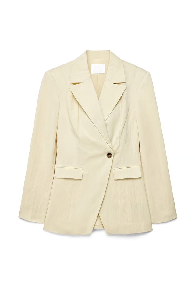 Light Yellow Tætsiddende blazer i lyocellblanding