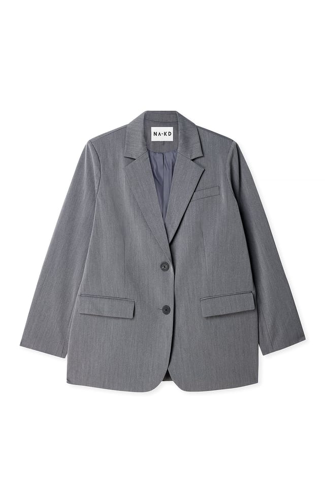 Grey Maxi Oversized Blazer