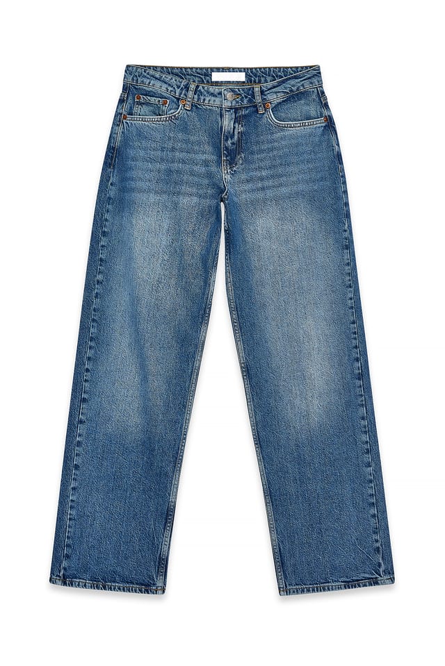Mid Blue Mid Waist Ankle Denim