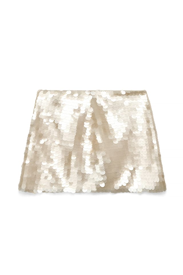 Cream Minikjol med paljetter