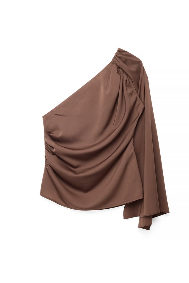 Brown Topp med en skulder