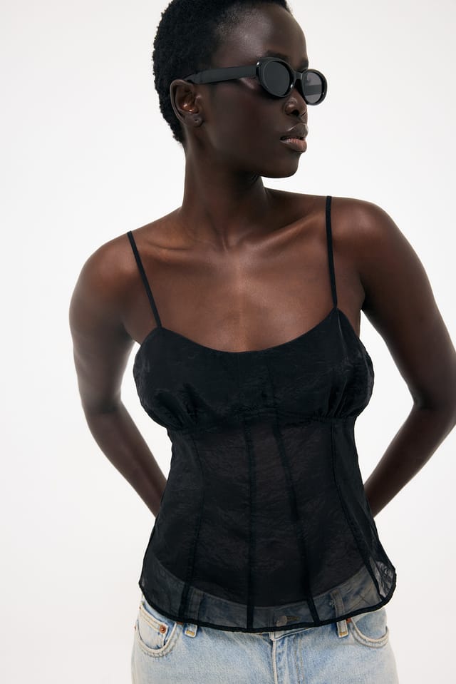 Black Korsettop i organza