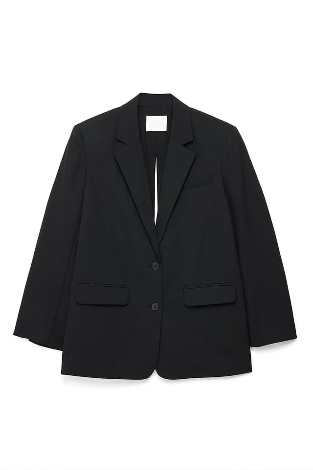 Black Oversized Tie Back Detail Blazer