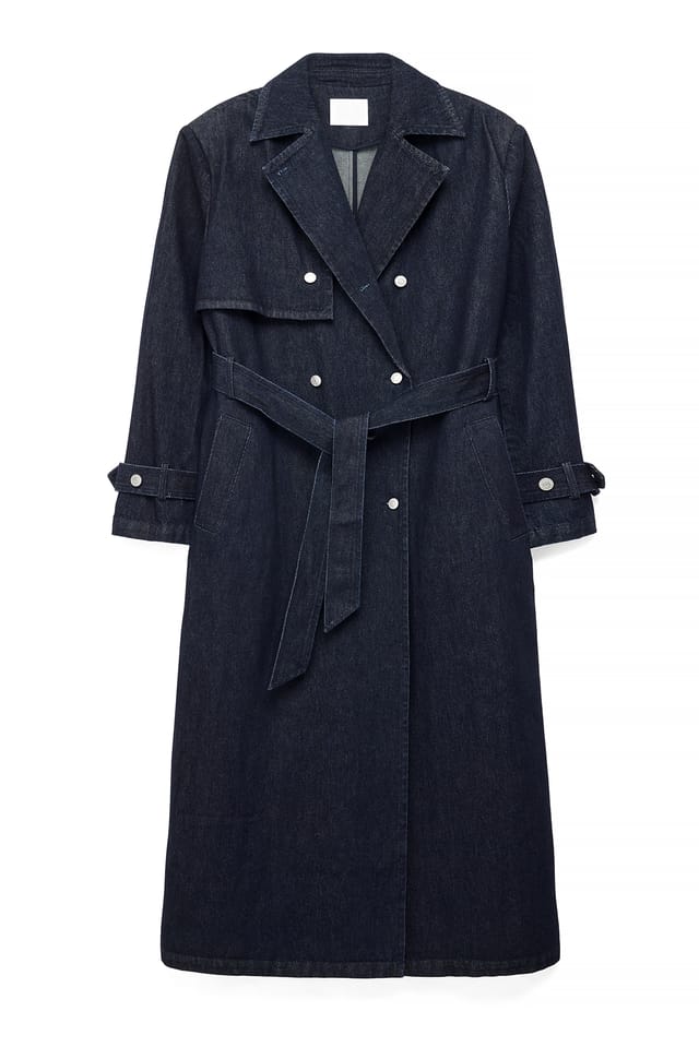 Dark Blue Gabardina vaquera oversize
