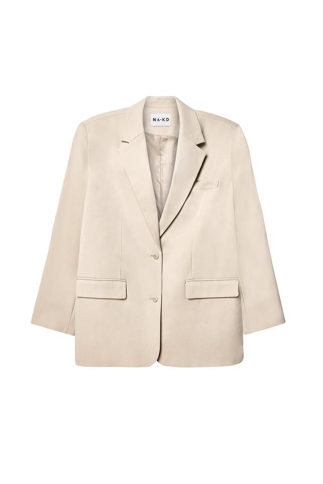 Sand Oversize-Blazer aus Melange