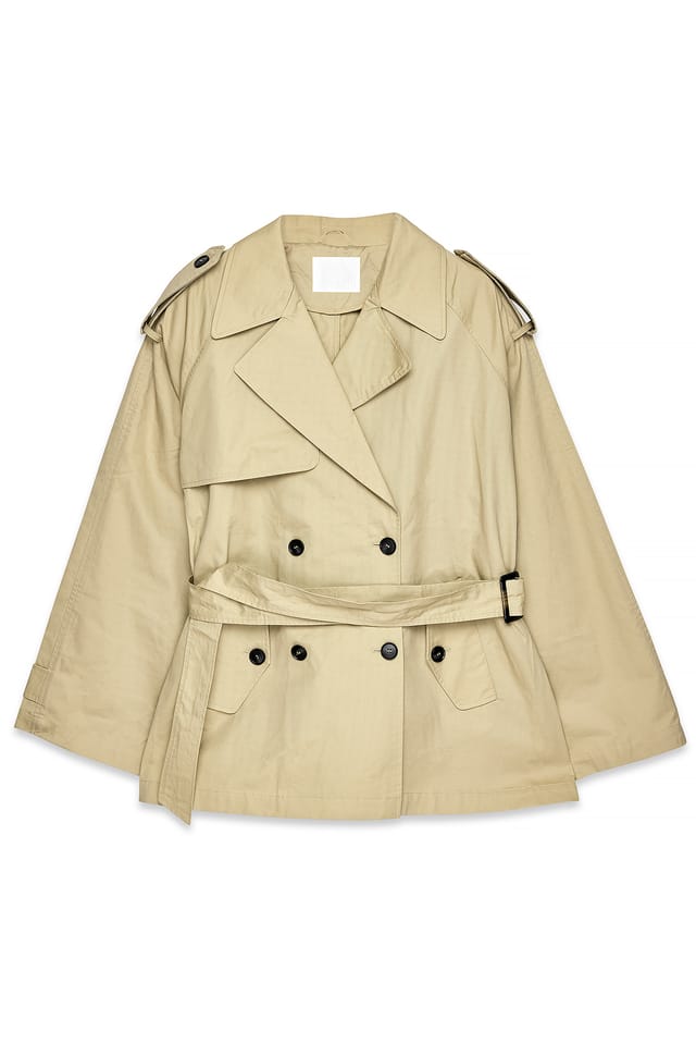 Beige Oversized miditrenchcoat