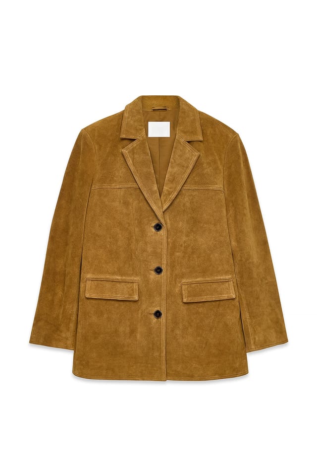 Medium Brown Oversized blazer i mocka