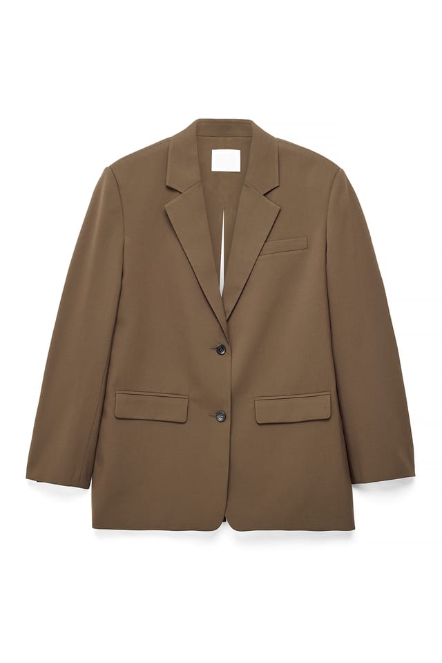 Light Brown Oversized blazer med öppen rygg