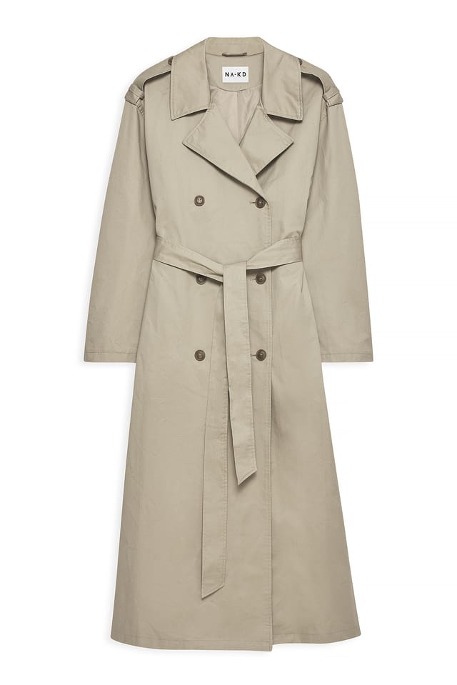 Beige Oversize-Trenchcoat