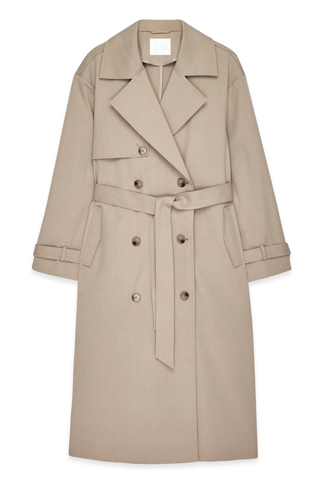 Beige Oversized Trenchcoat
