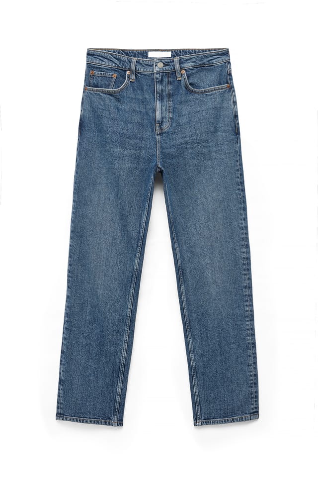 Mid Blue Pier slim jeans met hoge taille