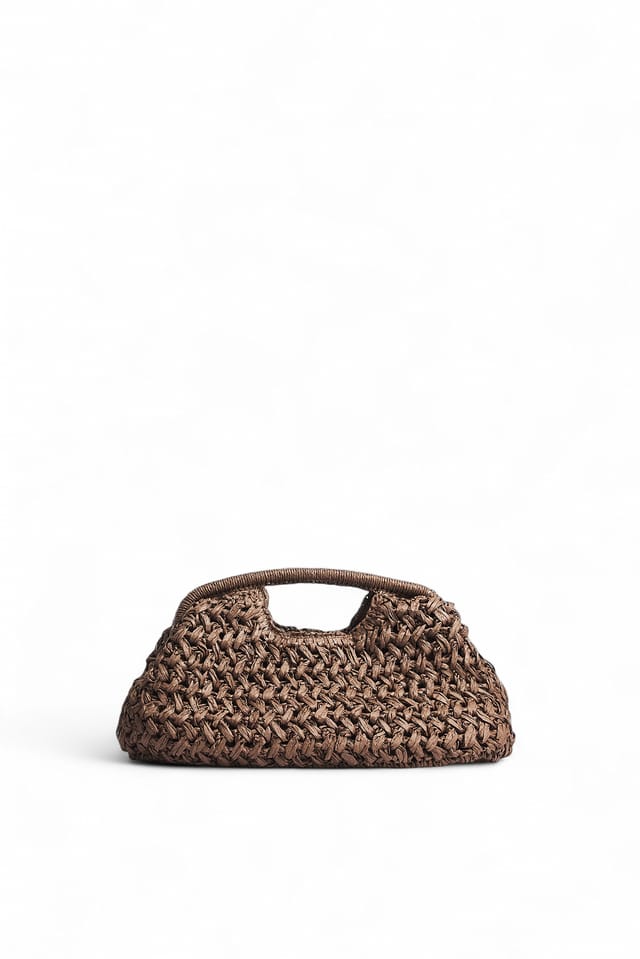 Brown Clutch i raffia