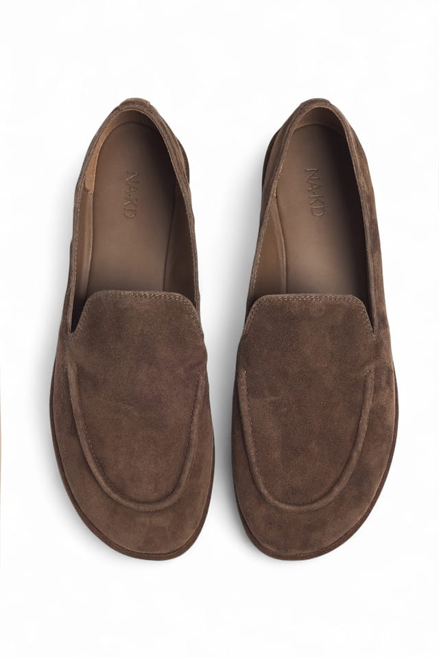 Brown Runda loafers i mocka