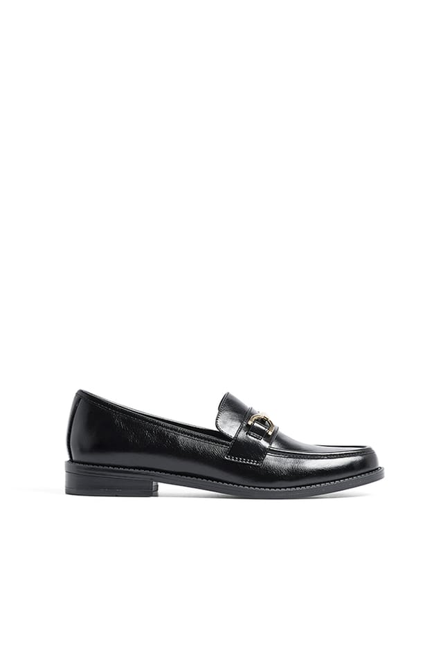 Black Rounded Toe Loafers