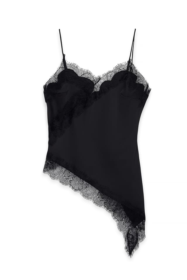 Black Scallop Lace Singlet