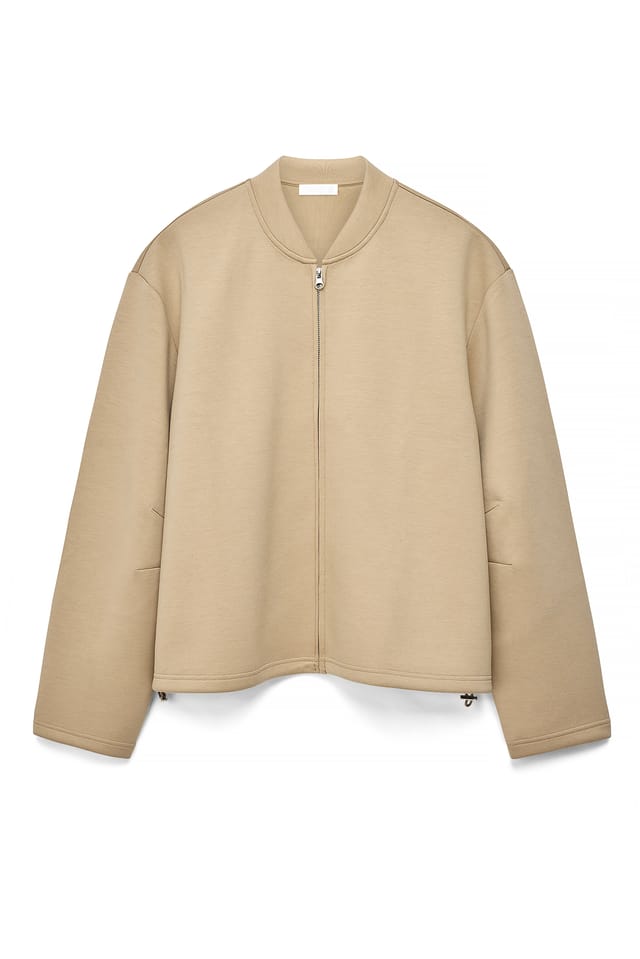 Beige Scuba-Oversize-Sweatshirt