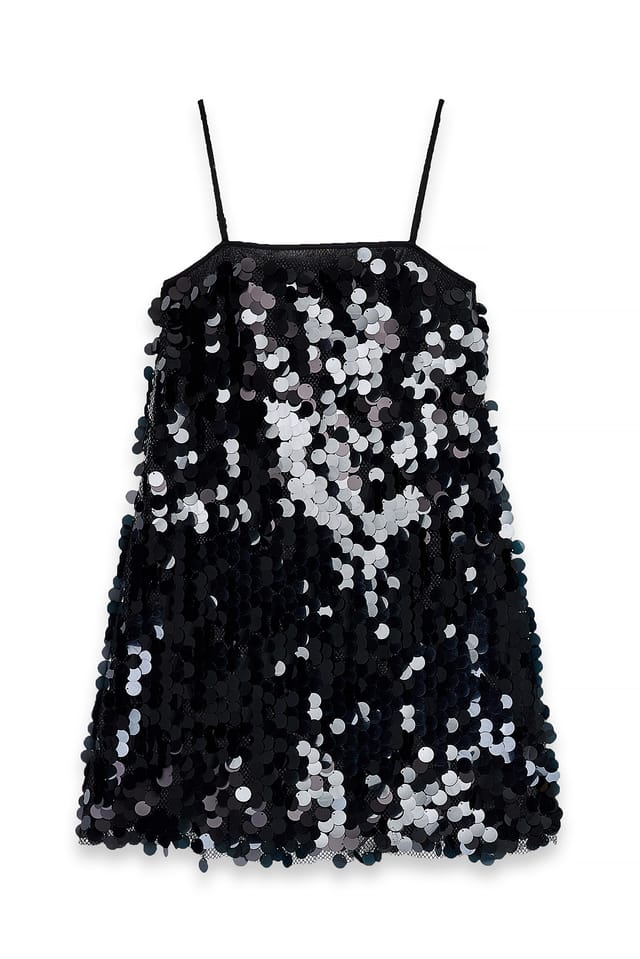 Black Slip-Minikleid mit Pailletten