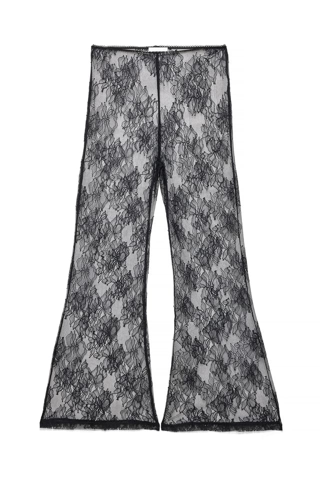 Black durchsichtige Spitzenhose
