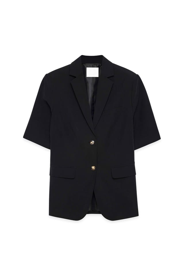 Black Blazer mit kurzen Ärmeln