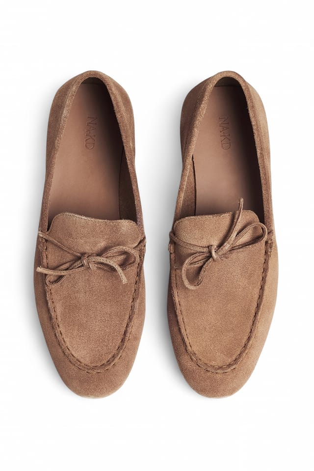 Brown Bow Detail Moccasins