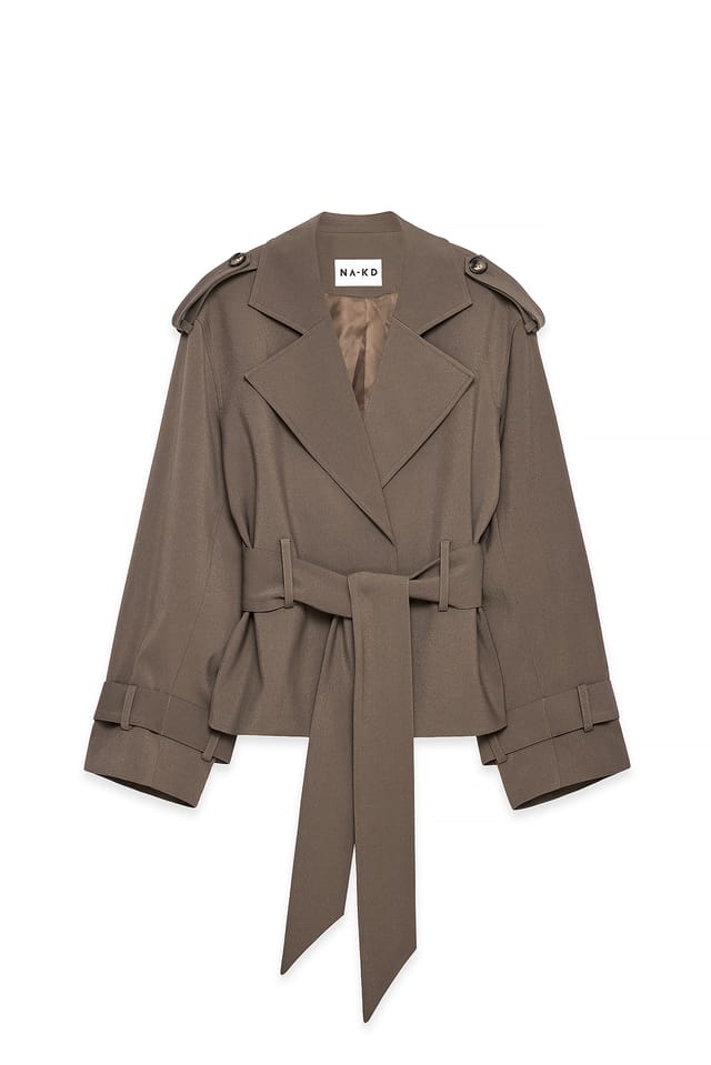 Taupe Mjuk trenchcoat med bälte
