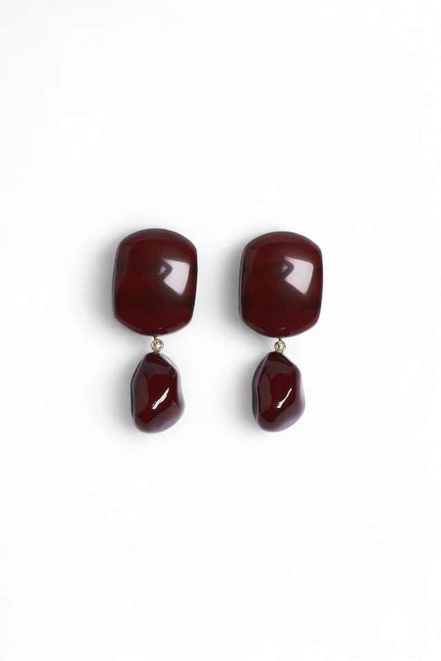 Burgundy Stone Earrings
