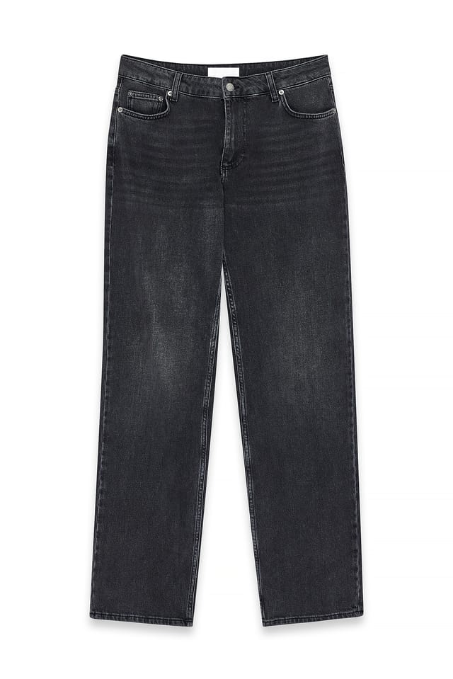 Grey gerade Jeans mit niedriger Taille