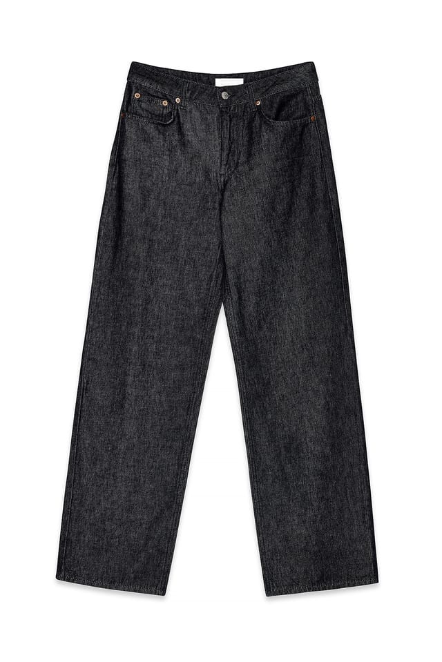 Rinse Denim Straight Mid Waist Jeans