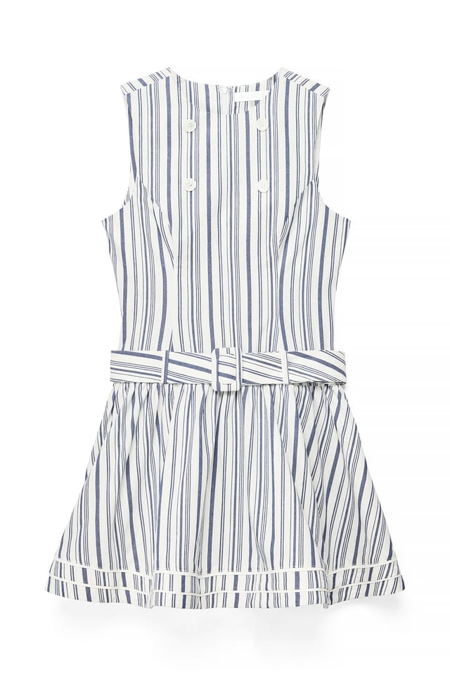 Blue/White Stripe Stripete minikjole i bomull