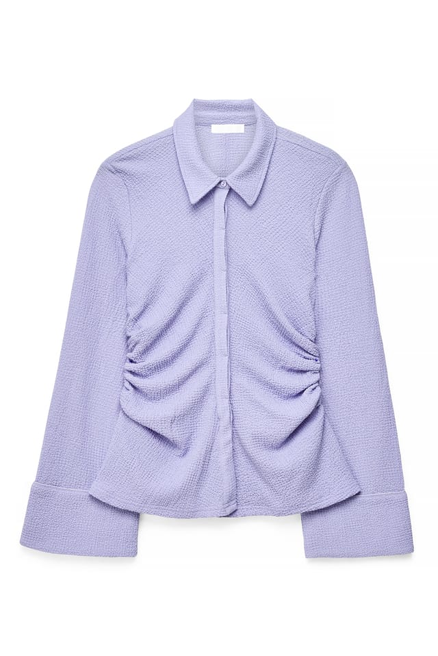 Dusty Lilac Skjorte med struktur og krave