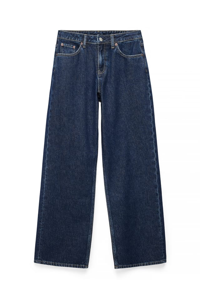 Dark Blue Studio lage halfhoge losse jeans