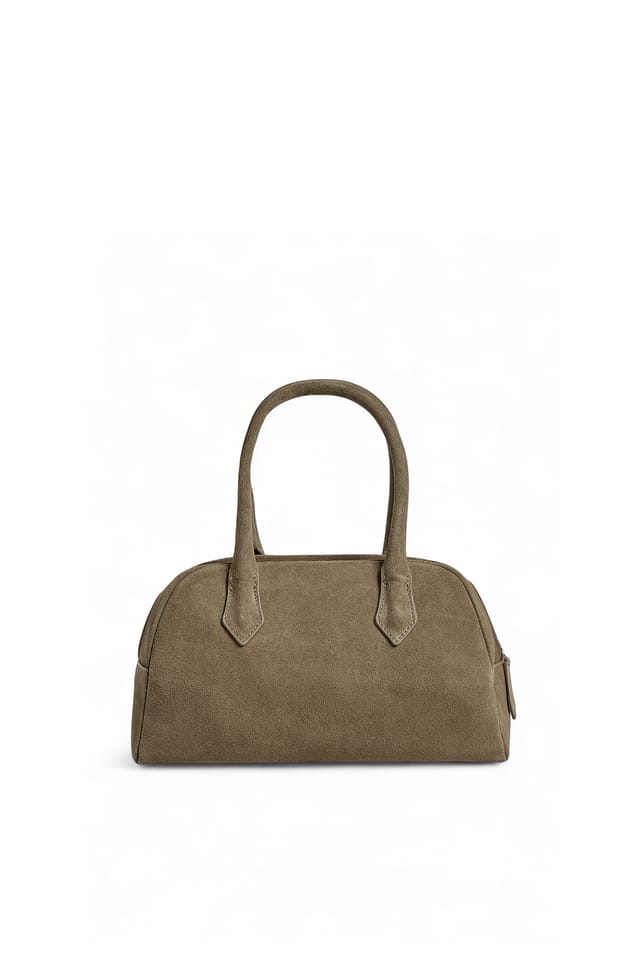 Khaki Wildleder-Handtasche