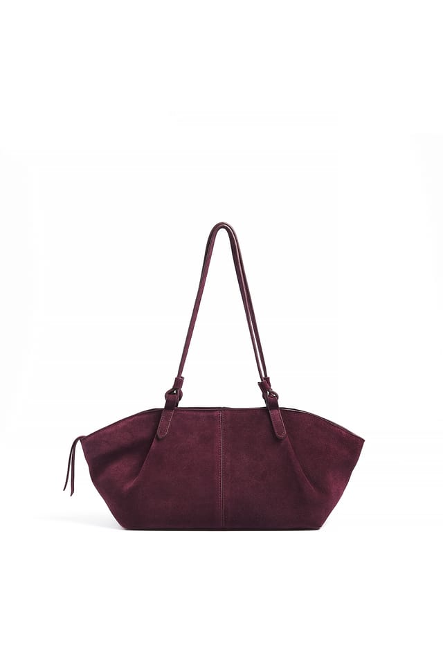 Burgundy Håndtaske i ruskind