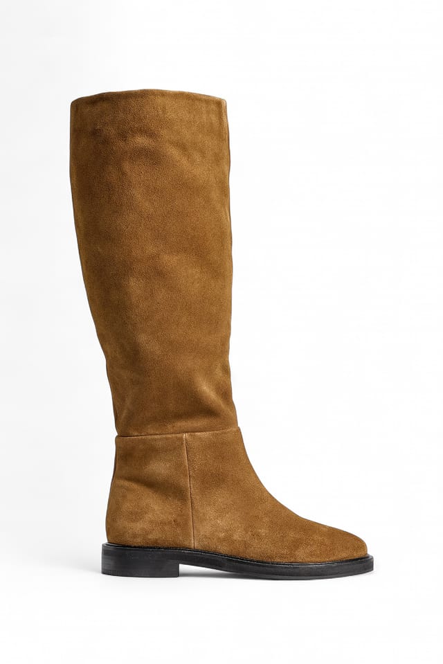 Tan Reitstiefel aus Wildleder