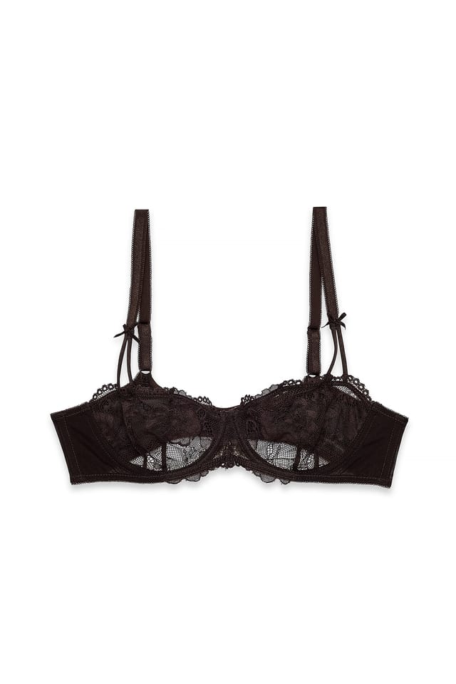 Dark Brown Sugar Bow Balconette Bra