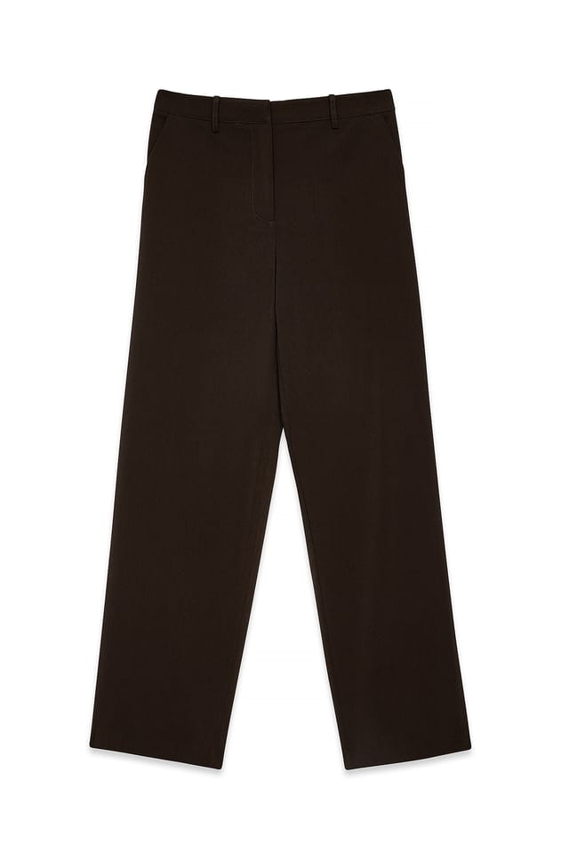 Brown Pantalon ajusté à taille mi-haute