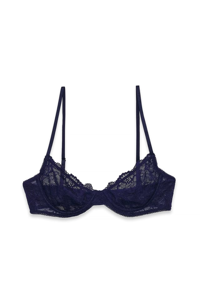 Dark Navy Underwired Lace Bra