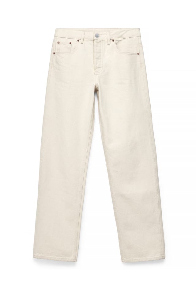 Beige Way rechte jeans met halfhoge taille