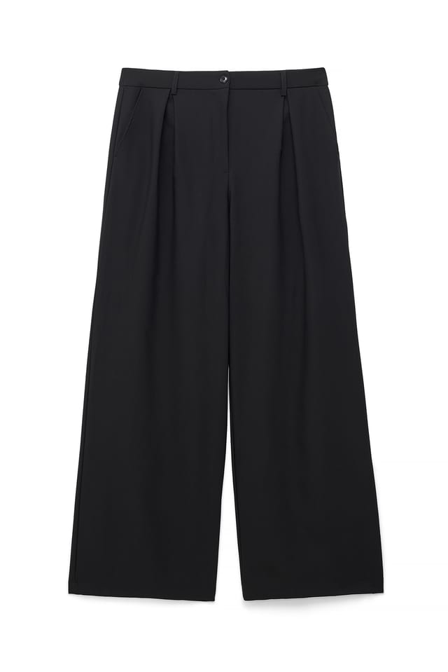 Black Weite Anzughose mit hoher Taille