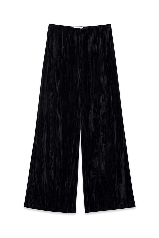 Black Samthose mit weitem Bein