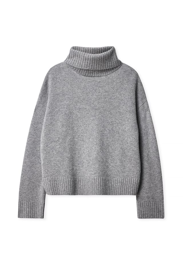 Dark Grey Wool Turtle Neck Sweater