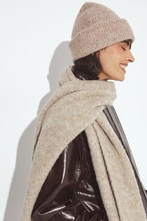 Strick-Beanie-Mütze aus Wollmischung